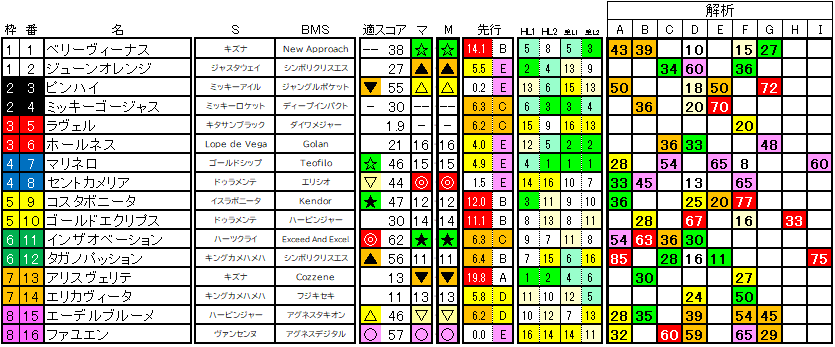 2024　マーメイドＳ　ラップ適性